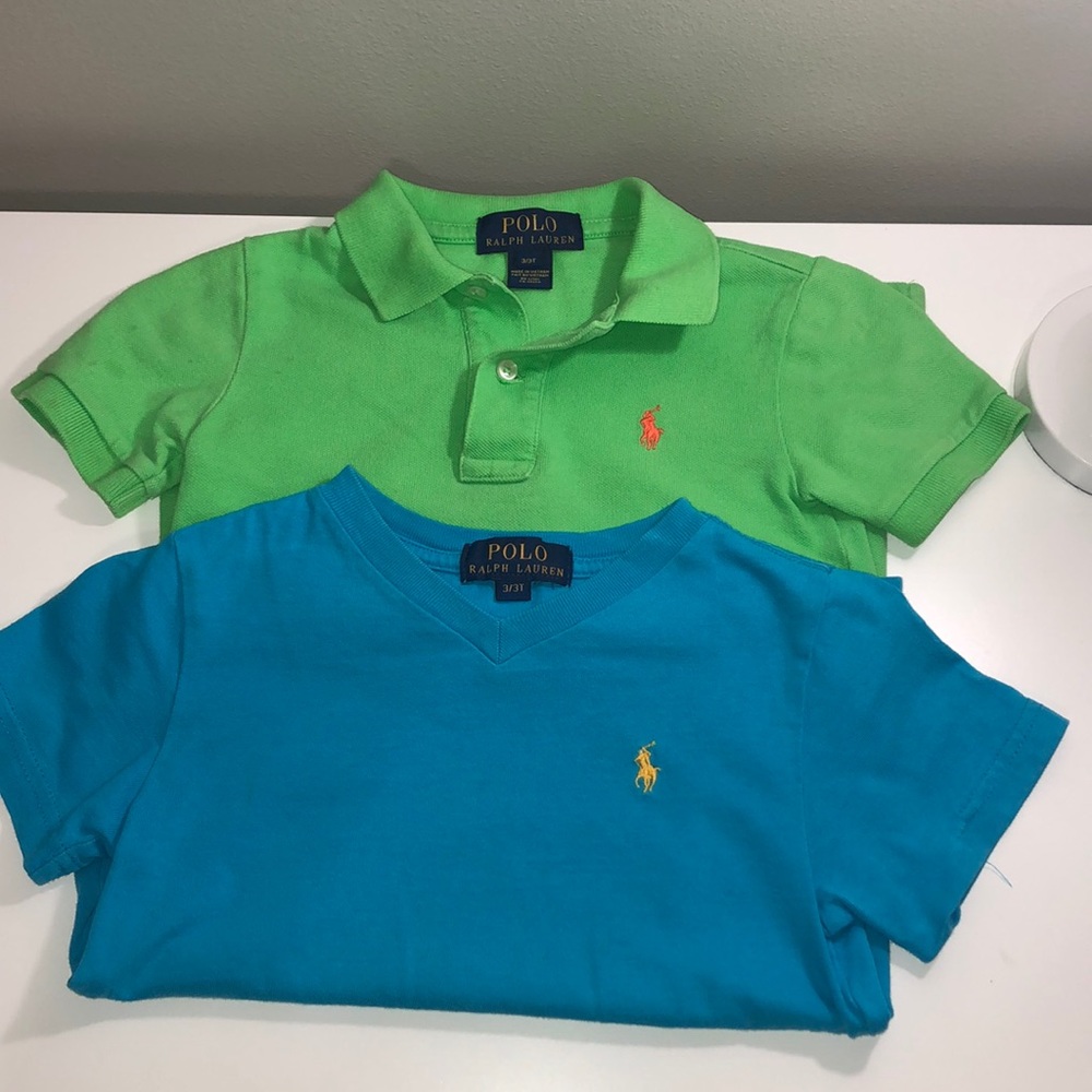Toddler polo dress shirts 💙💚